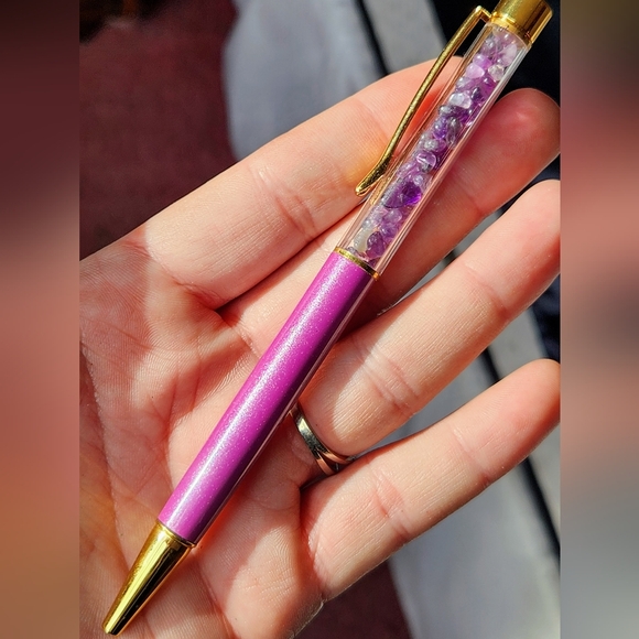 3 Crystal Pens! Clear Quartz, Turquoise, Amethyst - Picture 2 of 9